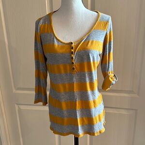Striped Yellow and Gray Top - Size L